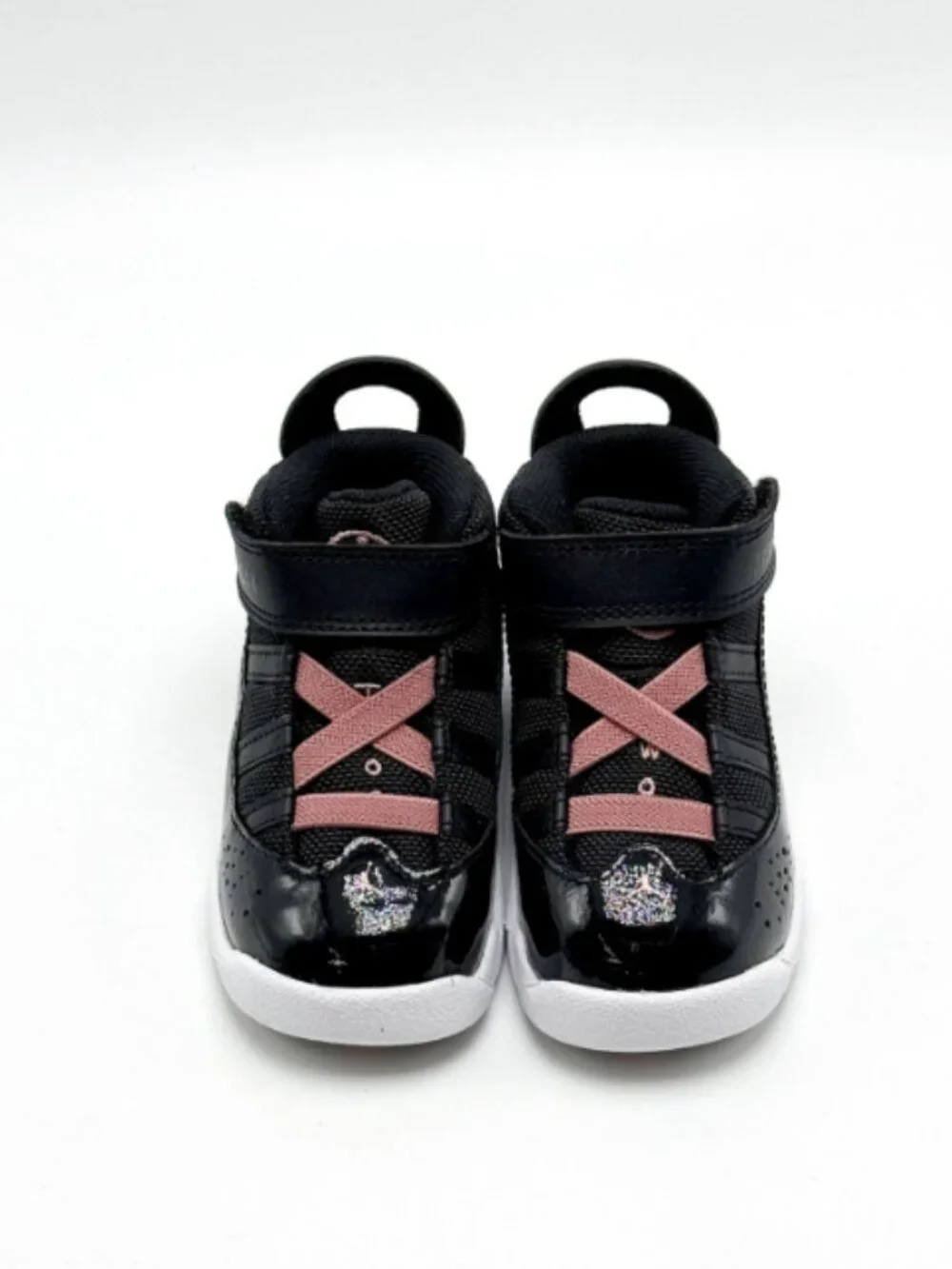 Nike Air Jordan 6 Rings (TD) Toddlers Size 10C Black/White/Rust Pink